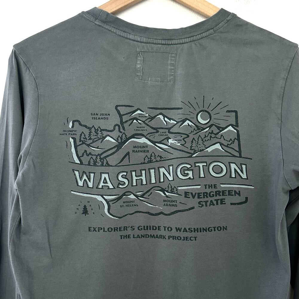 The Landmark Project 100% Organic Cotton Long Sleeve t shirt Sz S Grey Outdoor